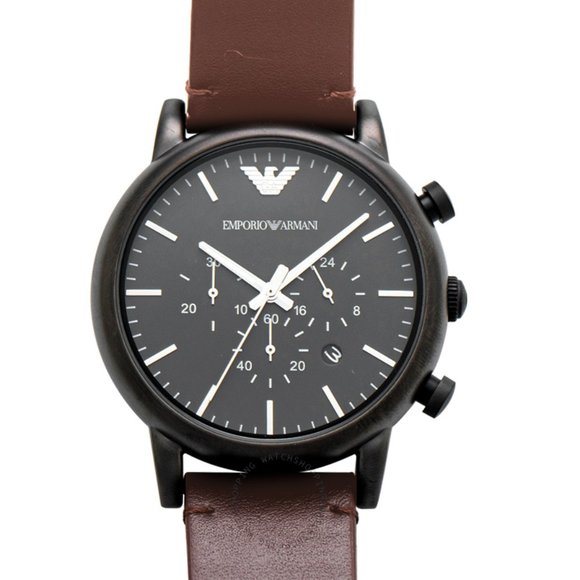 Emporio Armani Other - Emporio Armani Men Chronograph Brown Leather watch